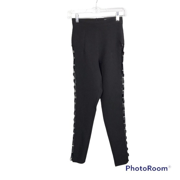 Pretty Little Thing black cut out high rise black pants - Picture 1 of 7